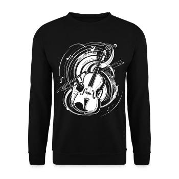 Violin Drawing - Unisex Sweatshirt - black - Front - Alina (178cm) & Michal (187cm)