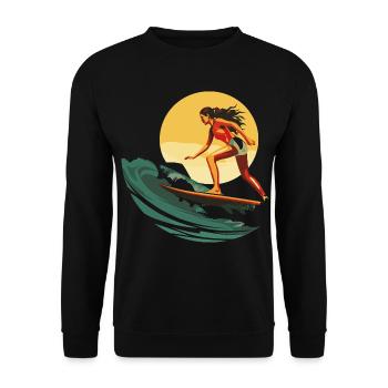 Surfeur - Sweat-shirt Unisexe - noir - Devant - Alina (178cm) & Michal (187cm)