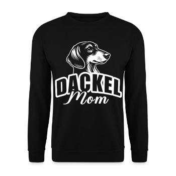 "Dachshund Mom" with dog head - Unisex Sweatshirt - black - Front - Alina (178cm) & Michal (187cm)