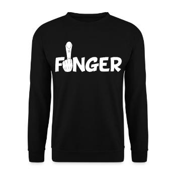 Le doigt (blanc) - Sweat-shirt Unisexe - noir - Devant - Alina (178cm) & Michal (187cm)