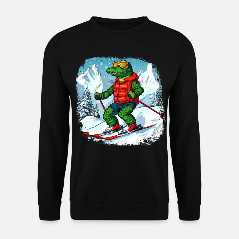 Krokodile Ski - Unisex Pullover - Schwarz