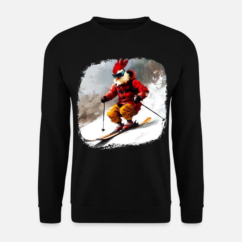 Chickens Ski / Skier Chicken - Unisex Sweatshirt - black