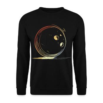 Bowling Retro Look - Unisex Pullover - Schwarz - Vorne - Alina (178cm) & Michal (187cm)