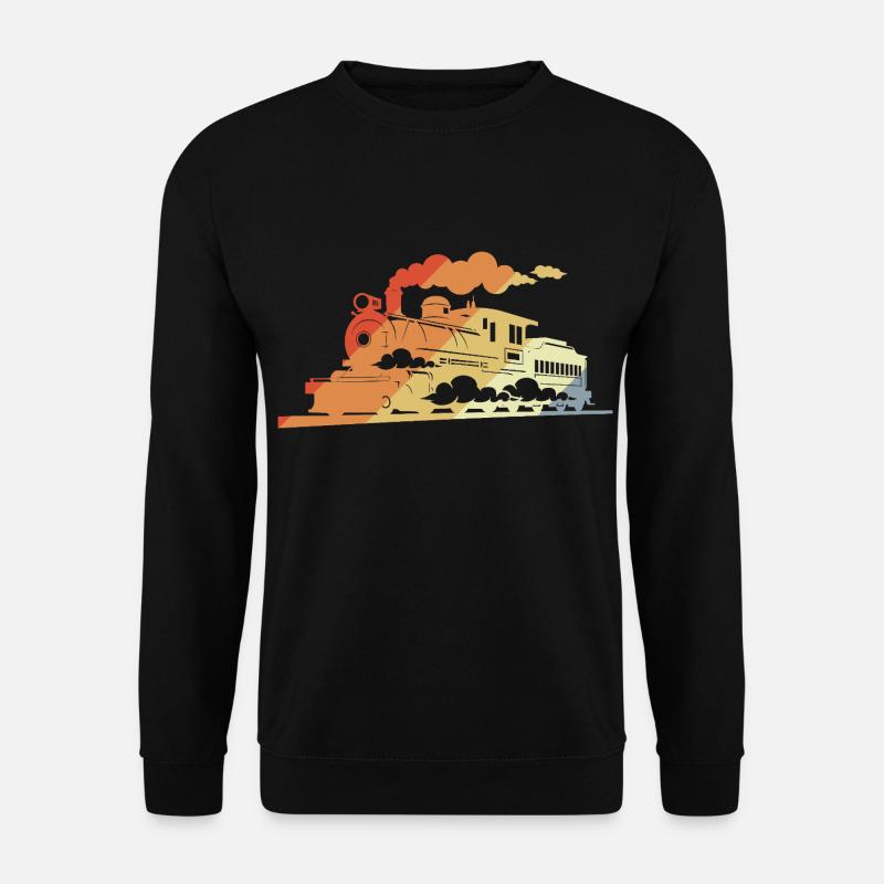 Dampflokomotive Retro Stil - Unisex Pullover - Schwarz