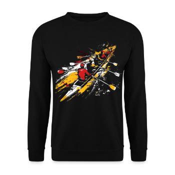 Croquis de l’équipe d’aviron - Sweat-shirt Unisexe - noir - Devant - Alina (178cm) & Michal (187cm)