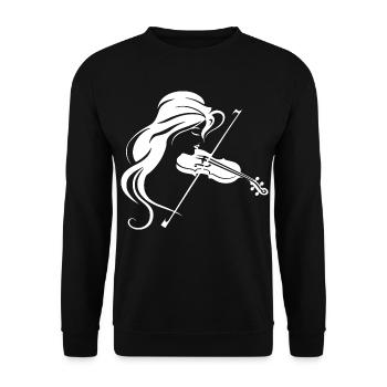 Fiddle Girl Drawing - Unisex Sweatshirt - black - Front - Alina (178cm) & Michal (187cm)