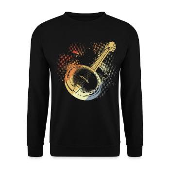 Banjo Drawing Retro - Unisex Sweatshirt - black - Front - Alina (178cm) & Michal (187cm)