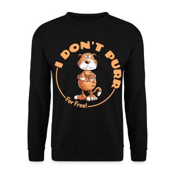 Grumpy I Don't Purr Cat Saying Cats - Unisex Sweatshirt - black - Front - Alina (178cm) & Michal (187cm)