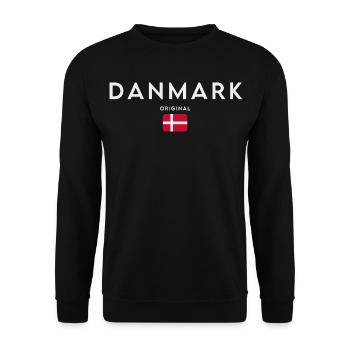 Flag of Denmark, Danish pride - Unisex Sweatshirt - black - Front - Alina (178cm) & Michal (187cm)