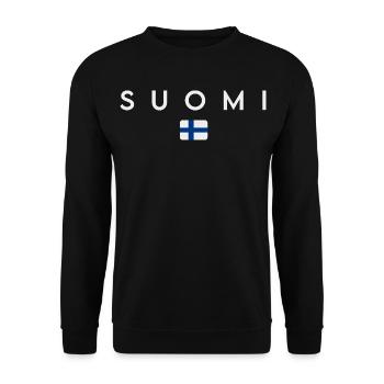 Flag of Finland, Finnish pride - Unisex Sweatshirt - black - Front - Alina (178cm) & Michal (187cm)