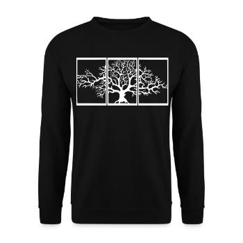 Nature View (White) - Unisex Sweatshirt - black - Front - Alina (178cm) & Michal (187cm)