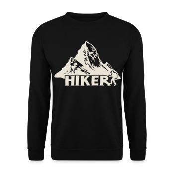 Wanderer - Bergwanderung [Weiß] - Unisex Pullover - Schwarz - Vorne - Alina (178cm) & Michal (187cm)