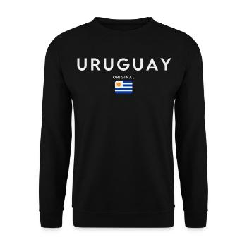 Flag of Uruguay, Uruguayan pride - Unisex Sweatshirt - black - Front - Alina (178cm) & Michal (187cm)
