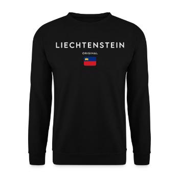 Flagge von Liechtenstein - Unisex Pullover - Schwarz - Vorne - Alina (178cm) & Michal (187cm)