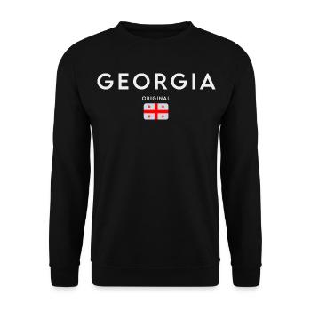 Flag of Georgia, Georgian pride - Unisex Sweatshirt - black - Front - Alina (178cm) & Michal (187cm)