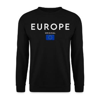 Drapeau de l’Europe, fierté européenne - Sweat-shirt Unisexe - noir - Devant - Alina (178cm) & Michal (187cm)