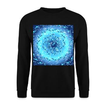 Meeres-Galaxie - Unisex Pullover - Schwarz - Vorne - Alina (178cm) & Michal (187cm)