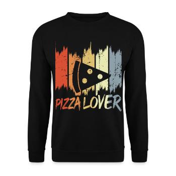 Vintage Pizza Lover - Unisex Sweatshirt - black - Front - Alina (178cm) & Michal (187cm)