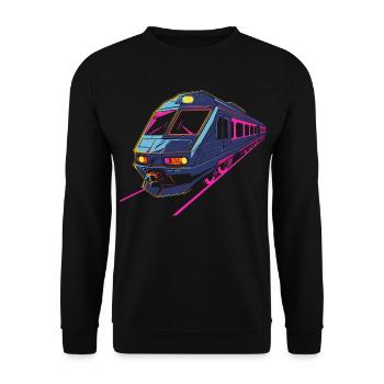 Train Retro - Unisex Sweatshirt - black - Front - Alina (178cm) & Michal (187cm)