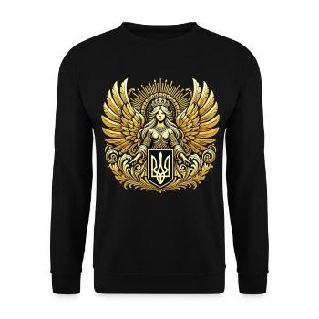 Armoiries de l’Ukraine Ange gardien Cadeau d’or - Sweat-shirt Unisexe - noir - Devant - Alina (178cm) & Michal (187cm)