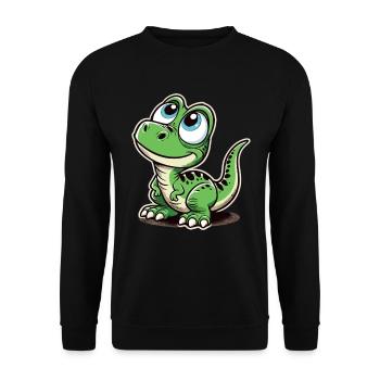 T-Rex Baby Babydino süßer Blick Geschenk - Unisex Pullover - Schwarz - Vorne - Alina (178cm) & Michal (187cm)