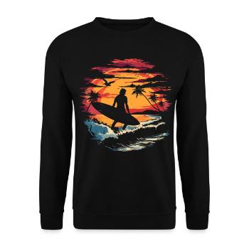 Surfer Graphics - Unisex Sweatshirt - black - Front - Alina (178cm) & Michal (187cm)