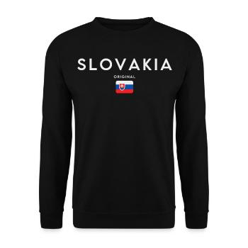 Flag of Slovakia, Slovak pride - Unisex Sweatshirt - black - Front - Alina (178cm) & Michal (187cm)