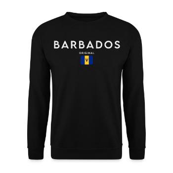 Flagge von Barbados, Barbados-Stolz - Unisex Pullover - Schwarz - Vorne - Alina (178cm) & Michal (187cm)