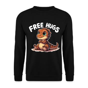 T-Rex süß Baby Dino Baby Umarmungen Geschenk - Unisex Pullover - Schwarz - Vorne - Alina (178cm) & Michal (187cm)