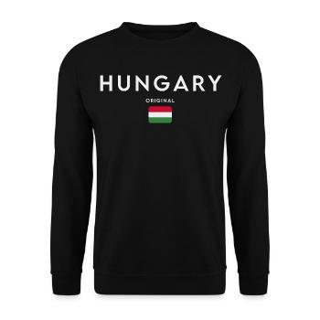 Hungarian flag, Hungarian pride - Unisex Sweatshirt - black - Front - Alina (178cm) & Michal (187cm)