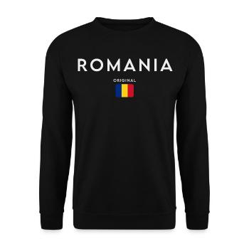Romanian flag, Romanian pride - Unisex Sweatshirt - black - Front - Alina (178cm) & Michal (187cm)