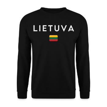 Lithuanian flag, Lithuanian pride - Unisex Sweatshirt - black - Front - Alina (178cm) & Michal (187cm)