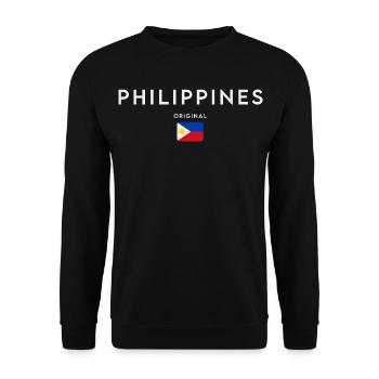 Philippinische Flagge, Philippinischer Stolz - Unisex Pullover - Schwarz - Vorne - Alina (178cm) & Michal (187cm)