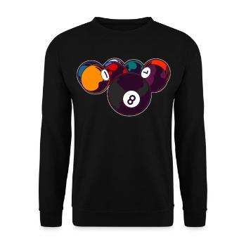Billiards 8 Ball - Unisex Sweatshirt - black - Front - Alina (178cm) & Michal (187cm)