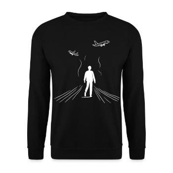 Plane Spotter - Unisex Sweatshirt - black - Front - Alina (178cm) & Michal (187cm)