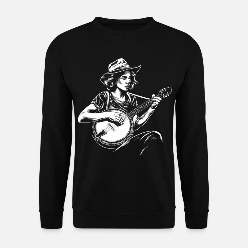 Banjo Player Sketch - Unisex Sweatshirt - black