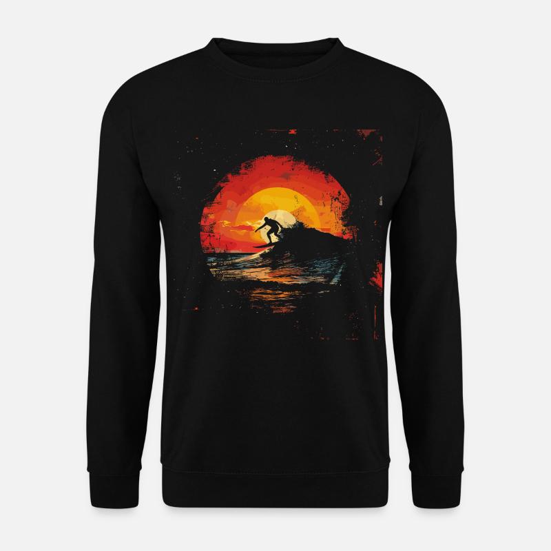 Surfer Sonnenuntergang - Unisex Pullover - Schwarz