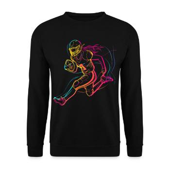 American Football Frau - Unisex Pullover - Schwarz - Vorne - Alina (178cm) & Michal (187cm)