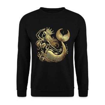 Sirène Sirène Princesse Or Cadeau Doré - Sweat-shirt Unisexe - noir - Devant - Alina (178cm) & Michal (187cm)