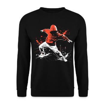 Breakdancer Street Art - Sweat-shirt Unisexe - noir - Devant - Alina (178cm) & Michal (187cm)
