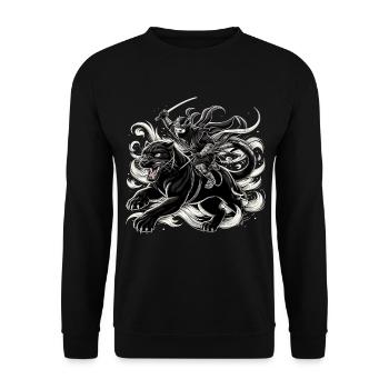 Ninja Jaguar Ninjato Cadeau - Sweat-shirt Unisexe - noir - Devant - Alina (178cm) & Michal (187cm)