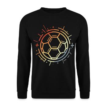 Vintage Fußball Zeichnung - Unisex Pullover - Schwarz - Vorne - Alina (178cm) & Michal (187cm)