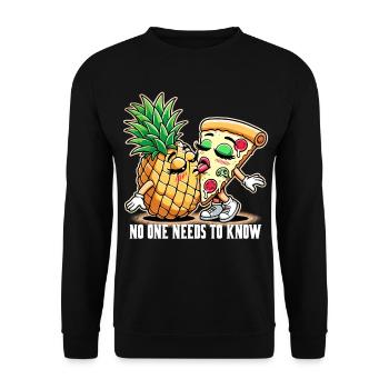 Pizza Hawaii French Kiss Love Funny Gift - Unisex Sweatshirt - black - Front - Alina (178cm) & Michal (187cm)