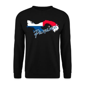 Flag of Panama, map flag of Panama - Unisex Sweatshirt - black - Front - Alina (178cm) & Michal (187cm)