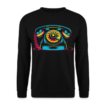 Téléphone rétro des années 80 - Sweat-shirt Unisexe - noir - Devant - Alina (178cm) & Michal (187cm)