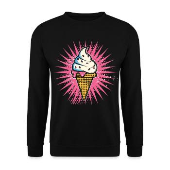 Cream Cartoon Look - Unisex Sweatshirt - black - Front - Alina (178cm) & Michal (187cm)