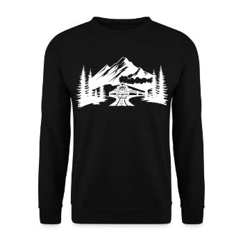 Chemin de fer - Sweat-shirt Unisexe - noir - Devant - Alina (178cm) & Michal (187cm)