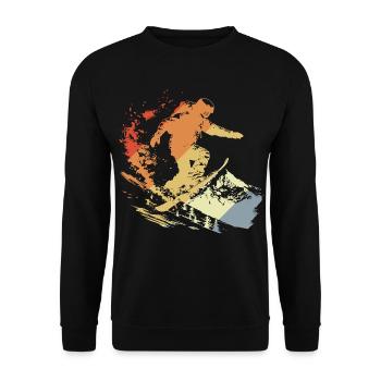 Snowboarder Graphique Vintage - Sweat-shirt Unisexe - noir - Devant - Alina (178cm) & Michal (187cm)