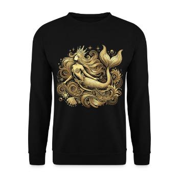 Sirène Sirène Princesse Or Cadeau Doré - Sweat-shirt Unisexe - noir - Devant - Alina (178cm) & Michal (187cm)