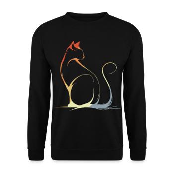Dessin de chat Vintage - Sweat-shirt Unisexe - noir - Devant - Alina (178cm) & Michal (187cm)